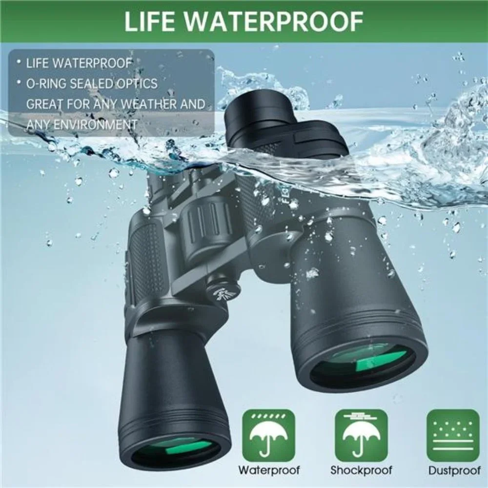 20x50 High Powered Binoculars with Low Light Vision - Multi-functional